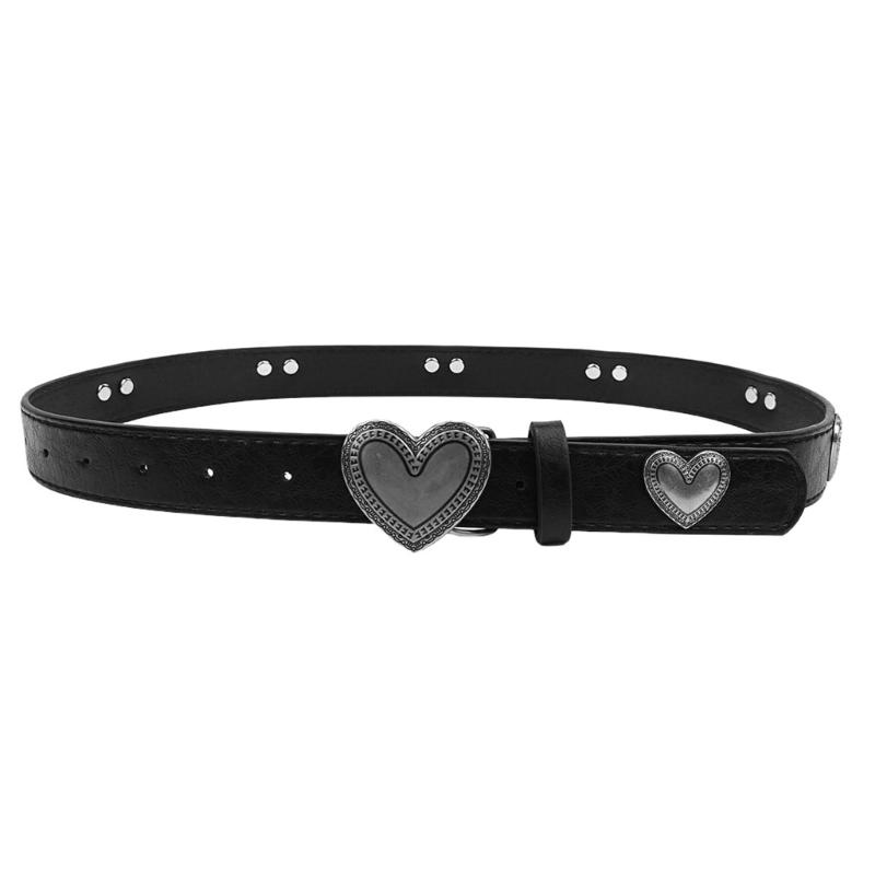 Unique Heart Pattern Waist Belt Stylish Adjustable Length Aesthetic Waistband for Date Nights