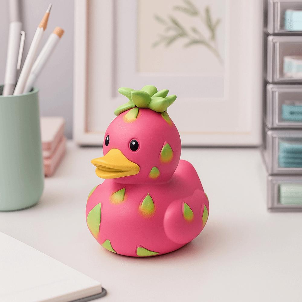 Decorative Dragon Fruit Duck Figurine Cartoon Duck Ornament  Living Room Decor
