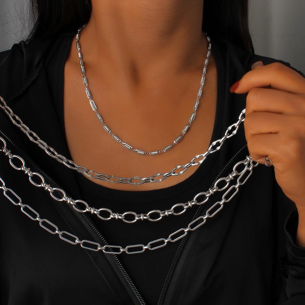 Trendy Titanium Steel Handmade Unisex Clavicle Necklace - Fashionable and Versatile Design