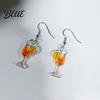 Statement Earrings 1 Pair Women Orange Juice Design Drop Summer