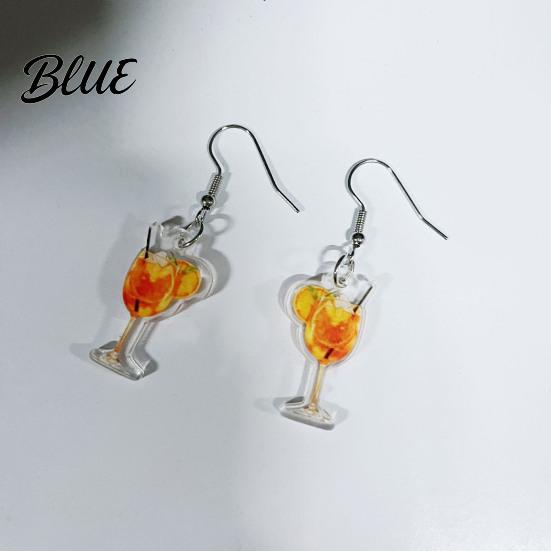 Statement Earrings 1 Pair Women Orange Juice Design Drop Summer