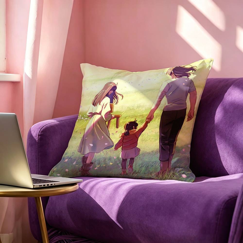 Movie SSuzume Square DoubleSided printed Pillow Case Bedroom Bedside Pillow Sofa Cushion Cover