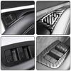 Car Interior Stickers 14pcs Window Lifter Switch Button Frame Cover For Tesla Model 3 2017-2022 Carbon Fiber