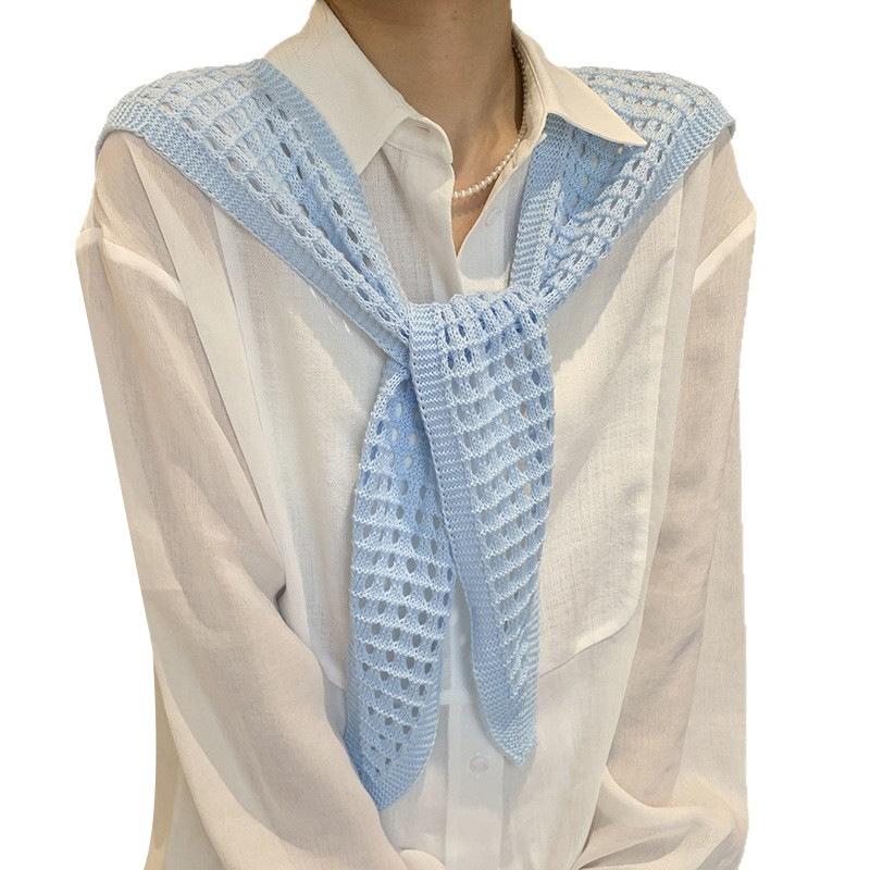 Knitted Small Shawl With Women'S Fashion Decoration, High-End Air-Conditioned Room, Shoulder With Skirt In Summer, Sunscreen, Hollow Shawl