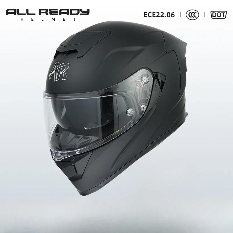 AR Motorcycle Helmet Men Double Lens Full Face Capacete DOT ECE Certification Professional Track Racing Casco For Duakdi For BMW