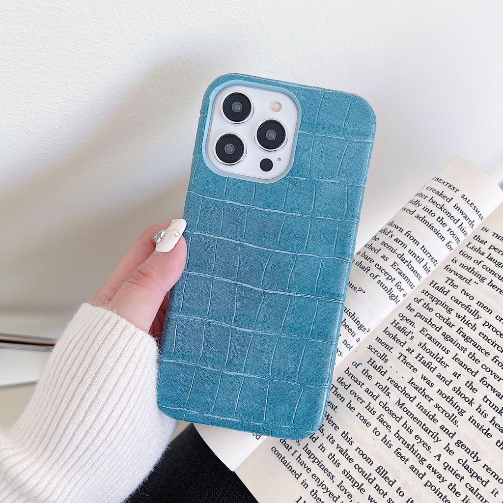Alligator pattern 16/15/17 Apple phone case 1pro solid color 15promax trendy hand