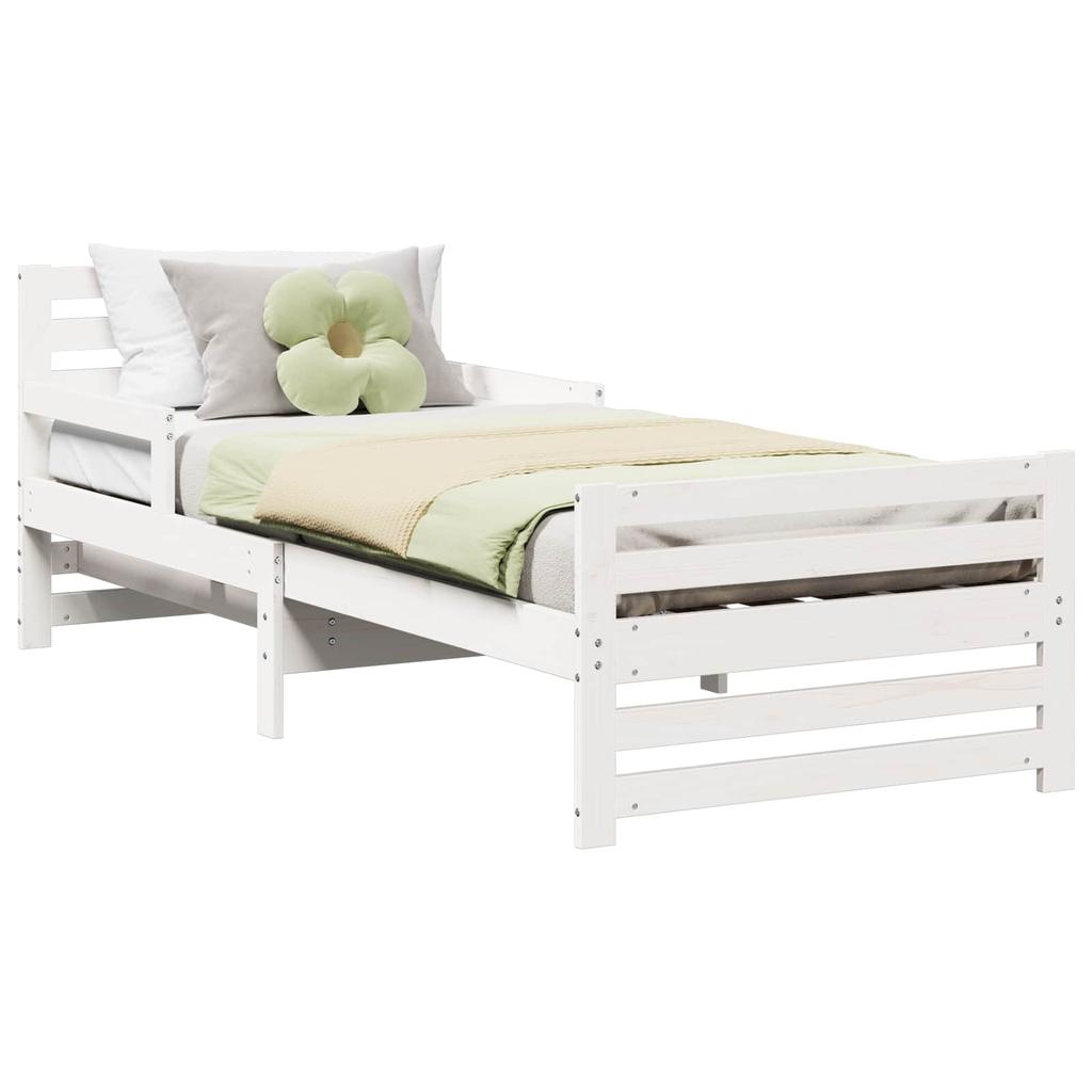 Bed Frame with Headboard White 80 x 200 cm Engineered Wood
