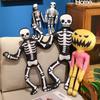 Halloween Skeleton Pumpkin Plush Toy With Pp Cotton For Holiday Decor And Gift
