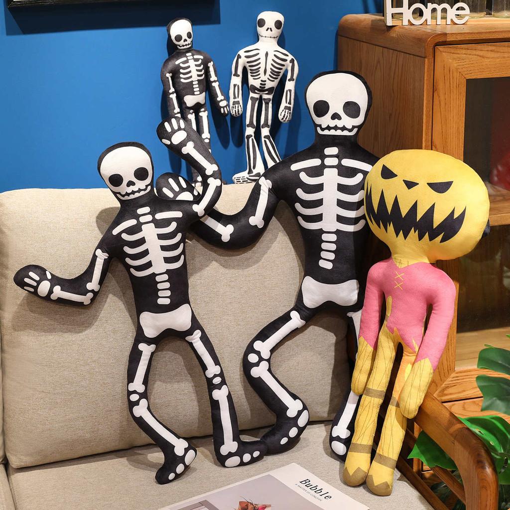 Halloween Skeleton Pumpkin Plush Toy With Pp Cotton For Holiday Decor And Gift