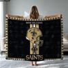 New Orleans Saints Logo Print Flannel Blanket High Quality Warm Comfortable Cover for All Seasons Perfect for Gifts Home Decor