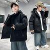 Boys' 2025 Quilted Hooded Windbreaker Jacket: Stylish Autumn/Winter Casual Top for Big Boys
