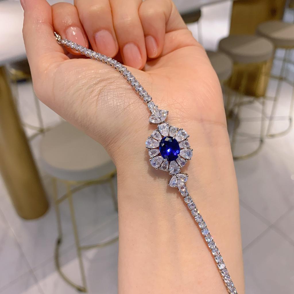 Wind Retro Simulation Colored Treasure Bracelet Pattern Luxury Inlaid Jewelry Main Stone 8 * 10