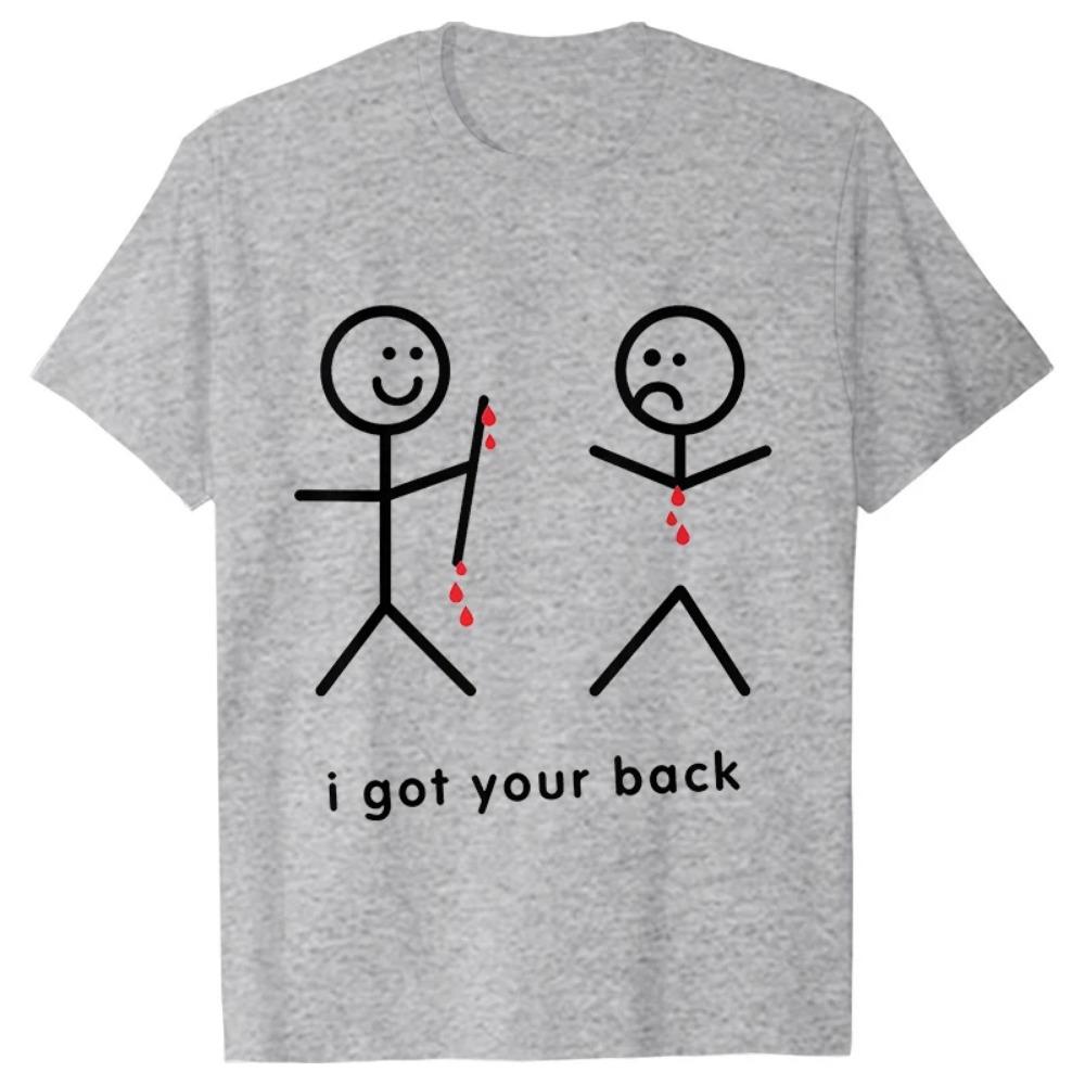 Zabawne Koszulki z Napisem I Got Your Back Styl Letni Topy z Nadrukiem Zabawny Streetwear Koszulki z Krótkim Rękawem Koszulka Codzienna Odzież Męska