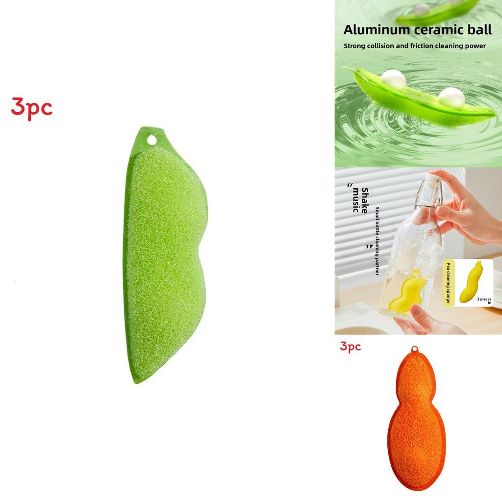 Pea Cleaning Sponge Set For Glass And Bottles With Ecofriendly Material For Home Cleaning