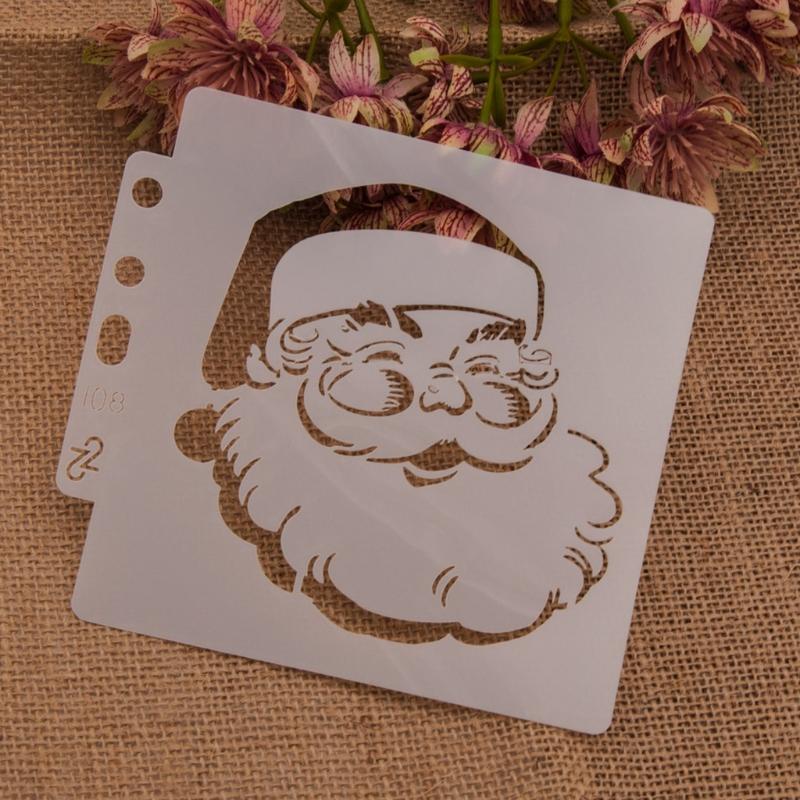 Exquisite Christmas Spraying Drawing Template Portable Washable 3-ring Loose-leaf Stencils Reusable Anti-break for Kids