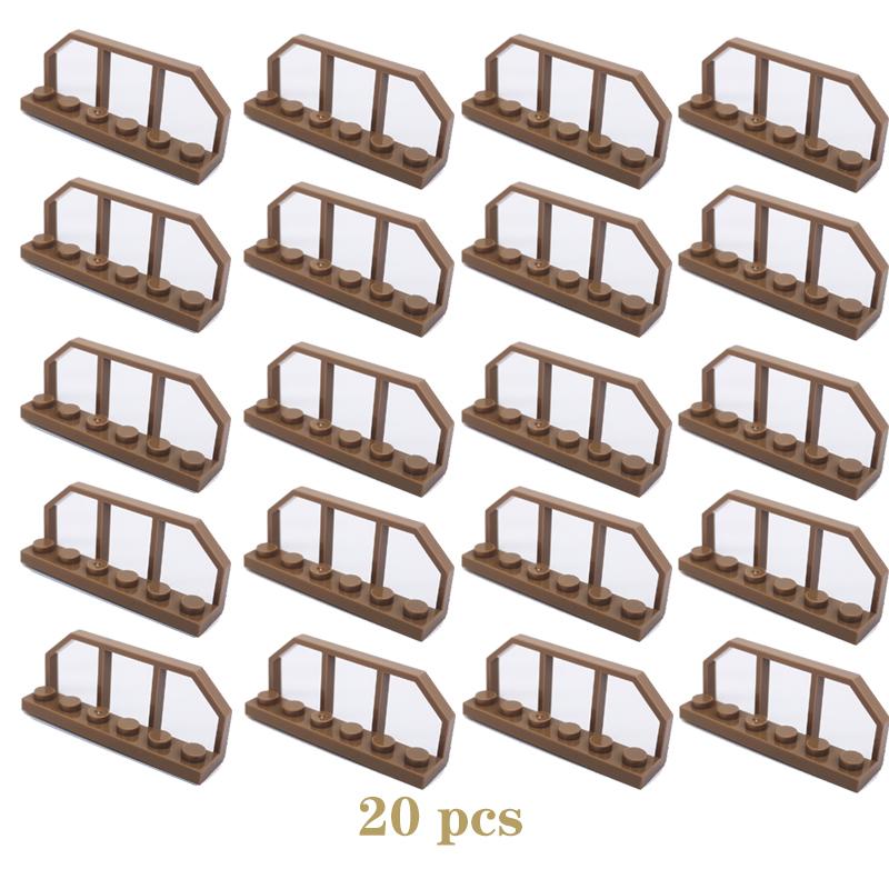 20pcs MOC Brick Parts 6583 Plate Special 1 x 6 with Train Wagon End Fence Compatible Building Block Particle DIY Assmble Kid Toy