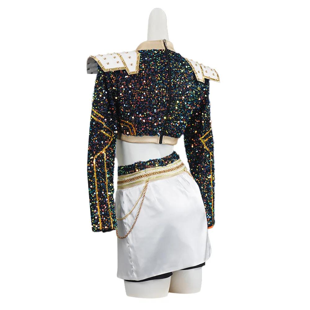 Women Shinny Kpop Demon Hunters Zoey Cosplay Costume Set Zoey Wig Kids Girls Cos Outfits Huntrix Halloween Party Props