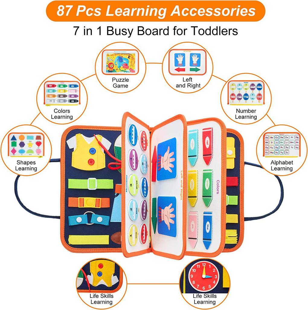Children's Felt Learning Busy Board: Early Education Toy for DIY Life Skills