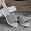Flat Bottom Slippers Women Summer Round Head Mesh One Word Outer Wear Breathable Casual Sandal Slippers