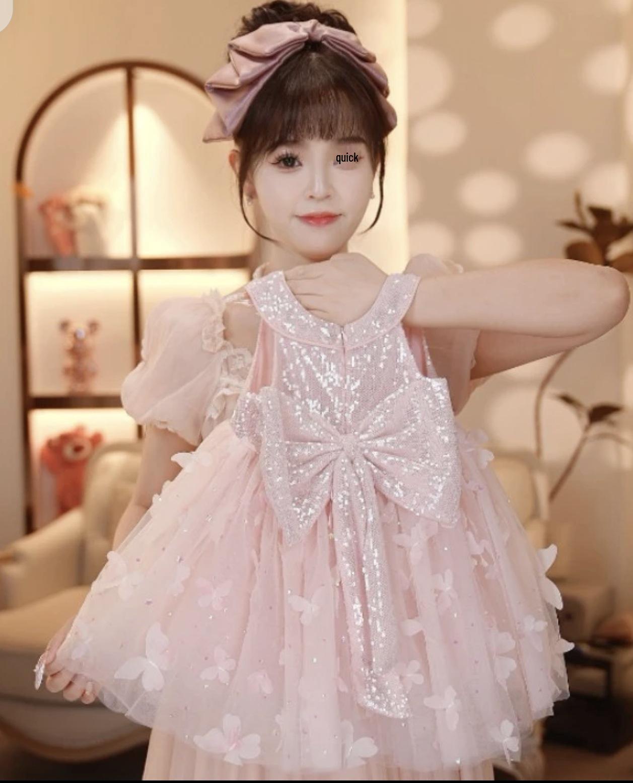 

Дівчаче блискуче плаття принцеси з пишною спідницею - Мода весни/осені 2025 110 cm