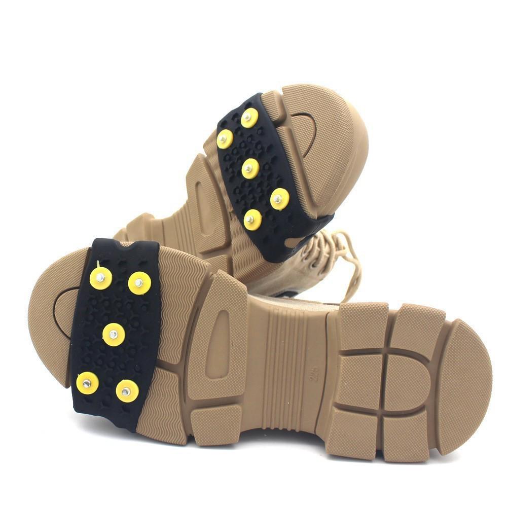 Silicone 5-Tooth Anti-Slip Ice Cleats for Outdoor Rock Climbing, Durable & Easy-to-Wear for Adults & Children.