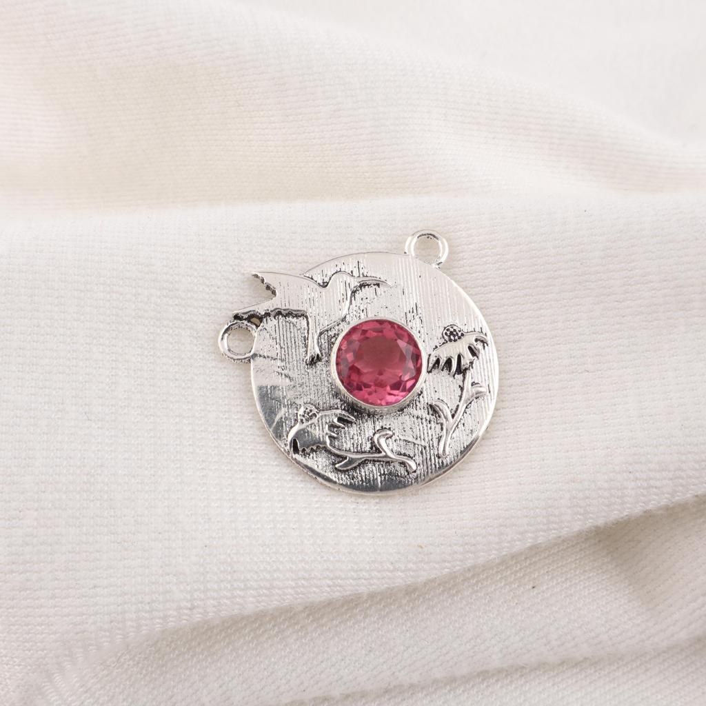 Pink Tourmaline Jewelry, 925 Solid Sterling Silver Gemstone Pendant, Handmade Jewelry, For Memorial Day