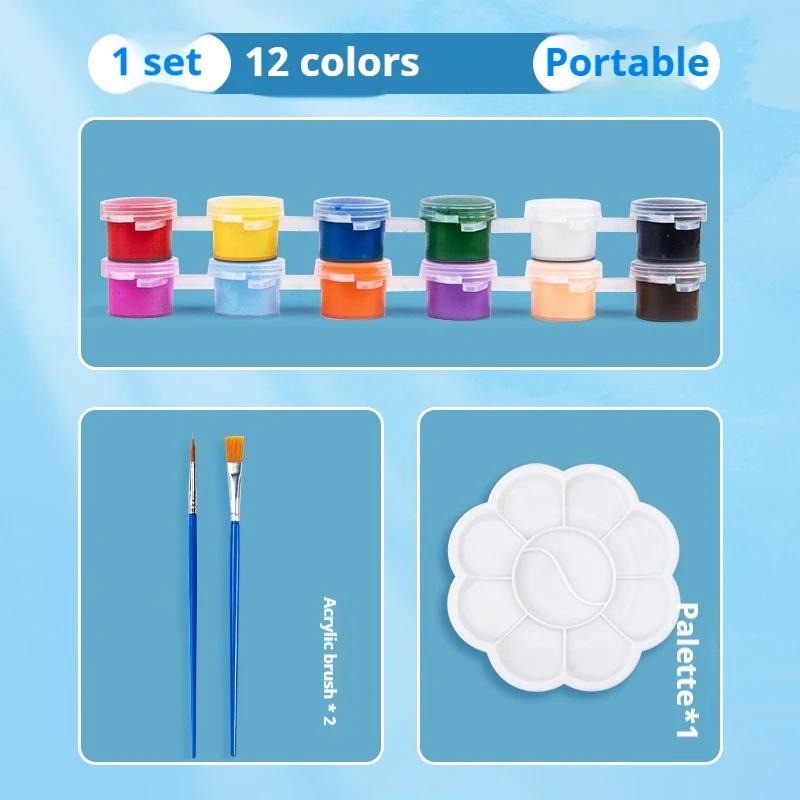 

1Set DIY Graffiti Pigment Set Acrylic Paint with Brush Coloring Book Suit DIY Handmade Oil Painting Art Crafts Painting Tool