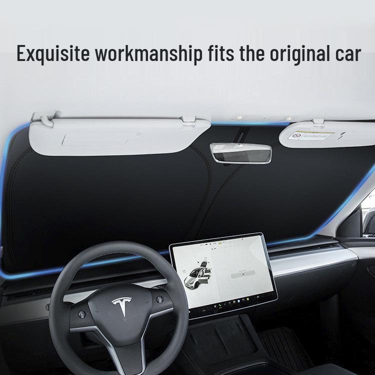 Tesla Model Y/3 Sunshade Windshield Heat Insulation Sun Protection Curtain