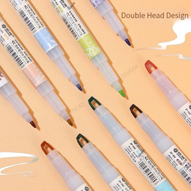 5 Stück/Set Doppelspitz-Textmarker Stifte Kawaii Farbige Manga Marker Pastell Scrapbooking Japanische Kawaii Schreibwaren Schulbedarf