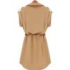 Damen Lässiges Sommer Lockeres Kurzarmkleid mit Gürtel