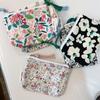 Floral Mini Cotton Coin Purse Women Small Makeup Bag Cosmetic Organizer Lipstick Storage Case