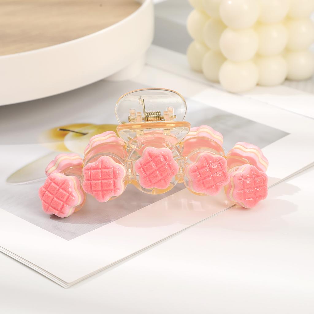 AWAYTR Cute Bread Flower Hair Claws Acrylic Hair Clips Crab For Girl Gift Hair Accessories Festival Headwear