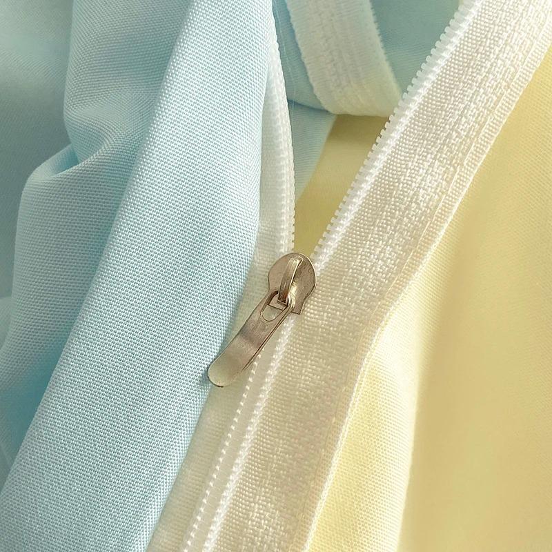 2-Side Color Blocking Duvet Cover 4Pcs Bedding Set Include Flat Sheet Fitted Sheet Two Pillowcases