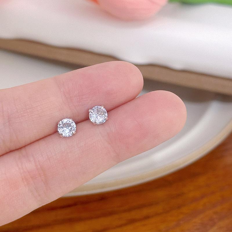 Simple And Small Zircon Stud Earrings, Light Luxury And High-End Daily Commuting Earrings, Mini Earbone Stud Women