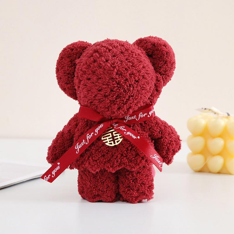 

Свадебное красное ананасовое клетчатое полотенце с медведем и полной луной Свадебное возвратное полотенце