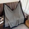 Simple and atmospheric design sense V letter arrangement printed square scarf Japanese and Korean retro high-end sense 91 twill silk scarf thin
