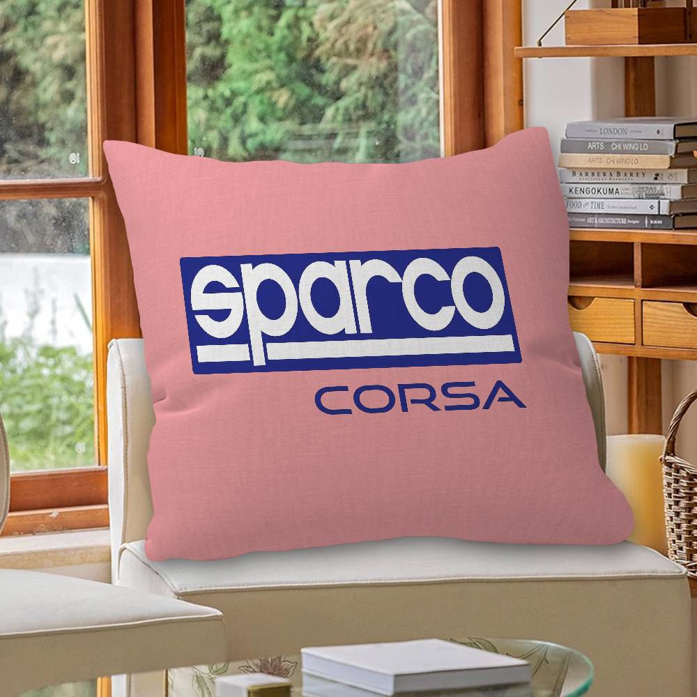 S-Sparcos Logo Cushion Cover Car Throw Pillow Case For Sofa Car Christmas Gift 40X40Cm 45X45Cm