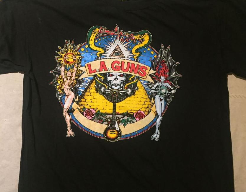 LA GUNS Band World Tour Cotton Black All Size Unisex Shirt EN752 Unisex T-Shirt XXL