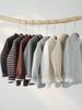 2025 Kids' Striped Velvet-Lined Winter Turtleneck T-Shirt
