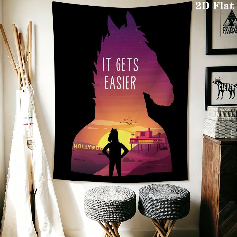 BoJack Horseman Gobelin Ścienny Estetyczny Dekor Ścienny Drukowany Materiał Kocyk Dekoracyjne Gobeliny do Sypialni Salonu Wystrój Domu