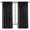 Blackout Curtains With Star Print Bedroom Living Room Rod Pocket Design Light Blocking Privacy Window Treatment