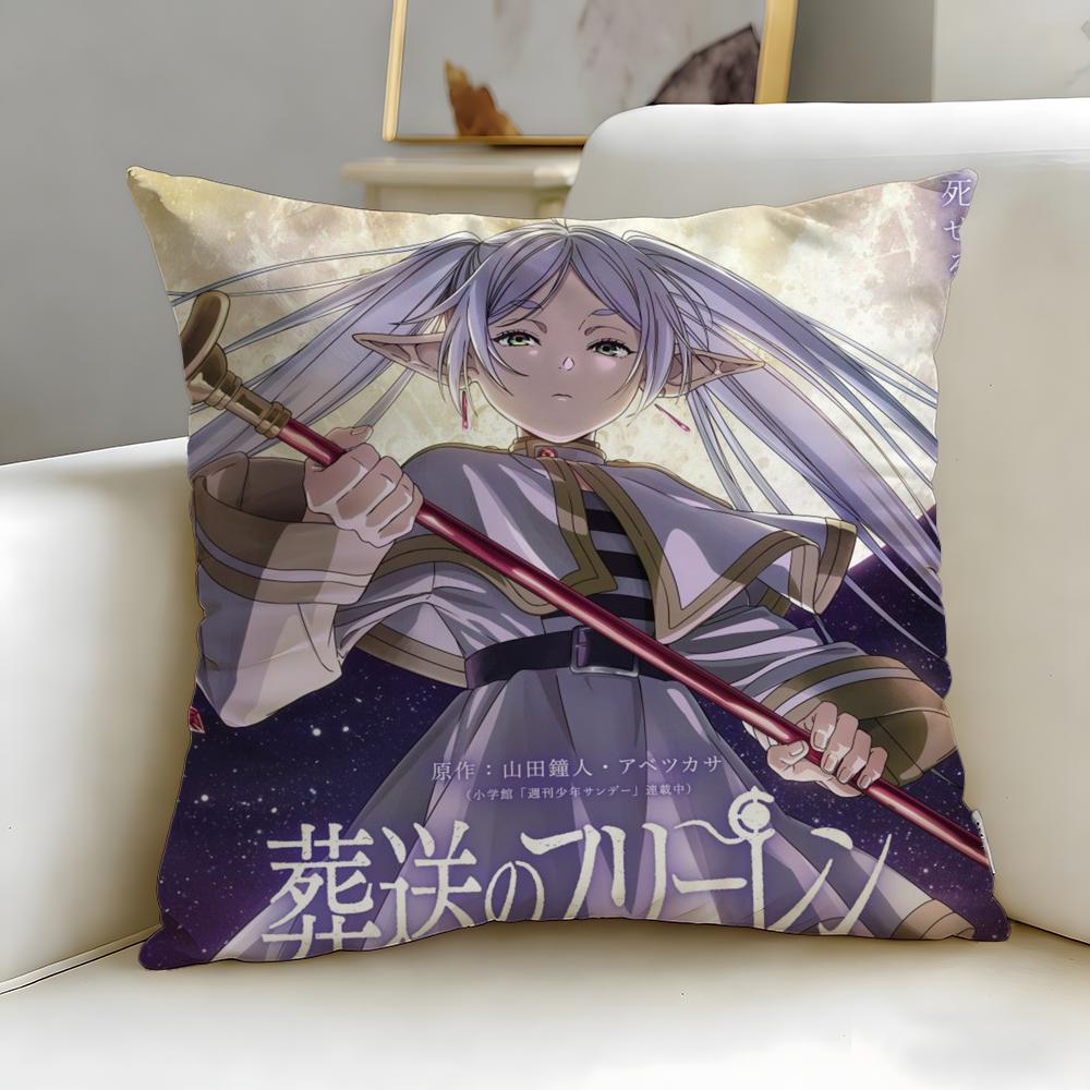 Klassische Anime Frieren Nach dem Ende der Reise Kissenbezug Weich Leicht zu Waschen Kissenhülle Vielseitig für Sofa Bett Reise und Büro