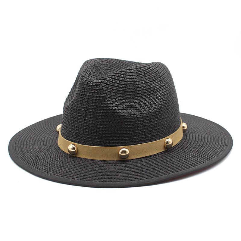 Ethnic Style Retro Red Background Color Matching Straw Hat Men'S And Women'S Sunshade, Sun Protection And Uv Protection Straw Woven Panama Top Hat