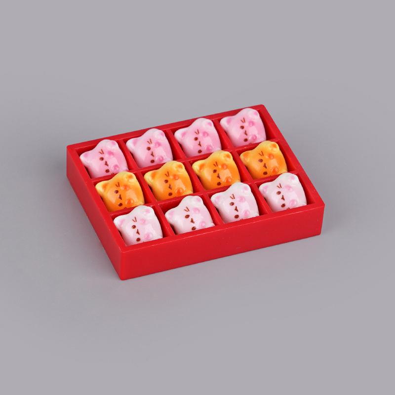 

1/12 Dollhouse Cute Puppy Cat Five-Pointed Star Biscuits With Tray Dollhouse Miniature Kitchen Food Toy Dolls House Accessories