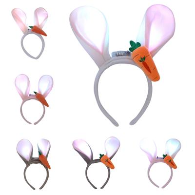 LED Hasenohren Stirnband Niedlich Leuchtende Hasenohren Kopfschmuck Plüsch Haarbänder Haaraccessoires Party Dekorationen