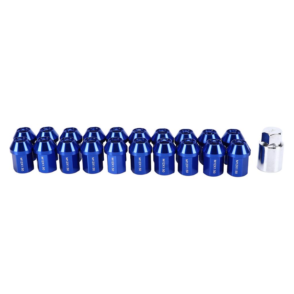 20pcs M12x1.5 Wheel Lug Nuts 35mm 6061 Aluminum Alloy Closed End Replacement for Chevrolet Camaro 1983‑2002Blue
