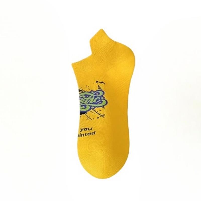 5 Pairs of Men's Spring and Summer Thin Cotton Deodorizing Ear Lifting Teenager Socks