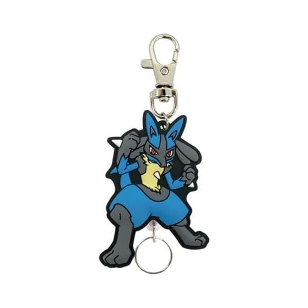 Pokemon Lucario Rubber Reel Keychain New