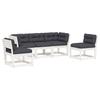 VidaXL Salon de Jardin avec Coussins 5 pcs, Canapés de Patio, Ensemble de Meubles, Mobilier de Terrasse Extérieur, Blanc 3216981