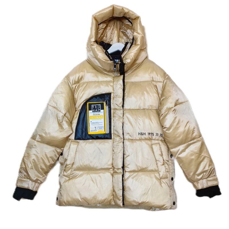 

Экспорт Экспортировано в Россию Куртка с капюшоном и набивкой Жемчужный хлопок Короткая Защитная одежда от холода Женская Champagne XL